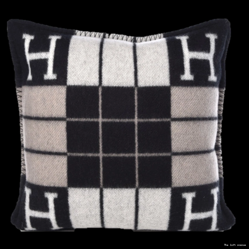 PILLOW THROW STRIPE WOOL HERMES 0804